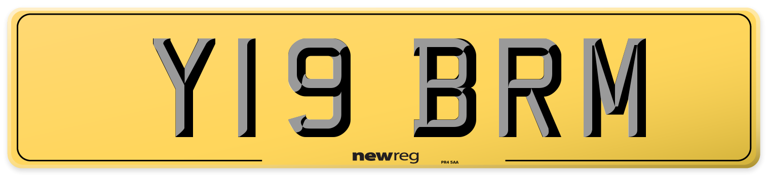 Y19 BRM Rear Number Plate