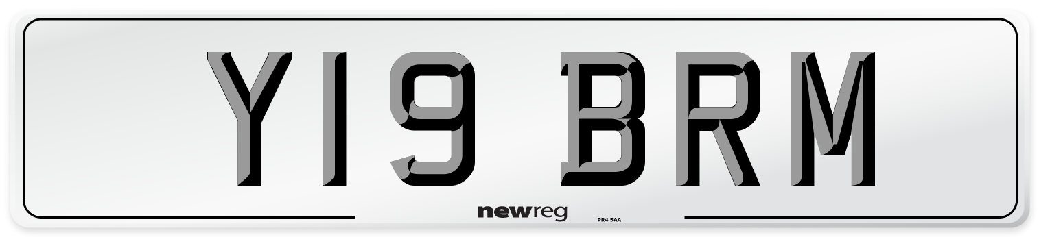 Y19 BRM Front Number Plate