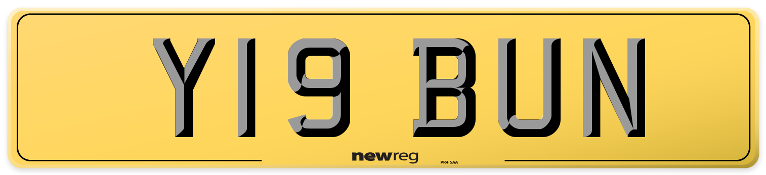 Y19 BUN Rear Number Plate