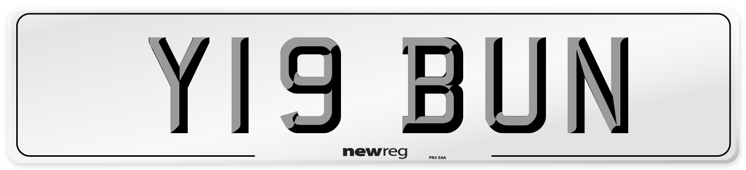 Y19 BUN Front Number Plate