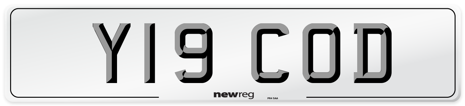 Y19 COD Front Number Plate