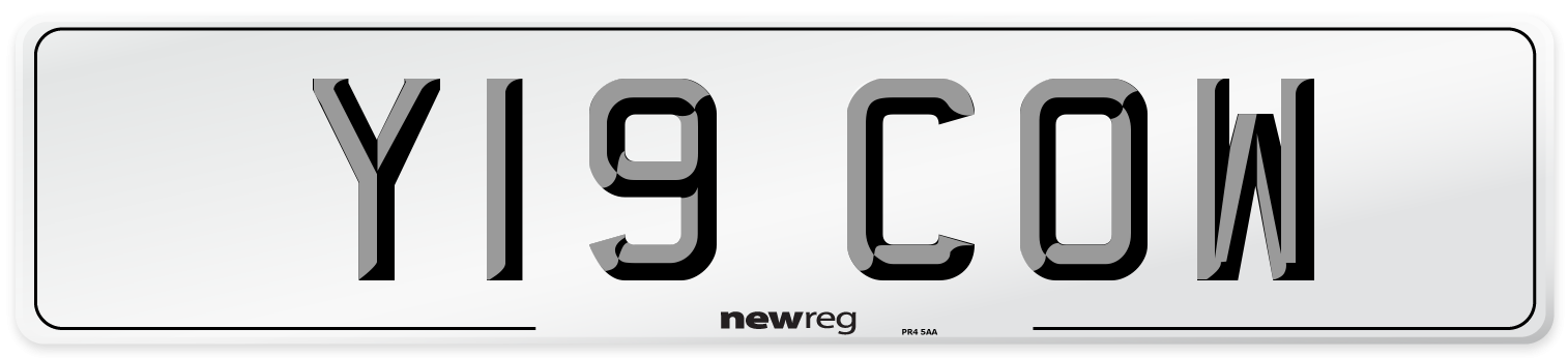 Y19 COW Front Number Plate
