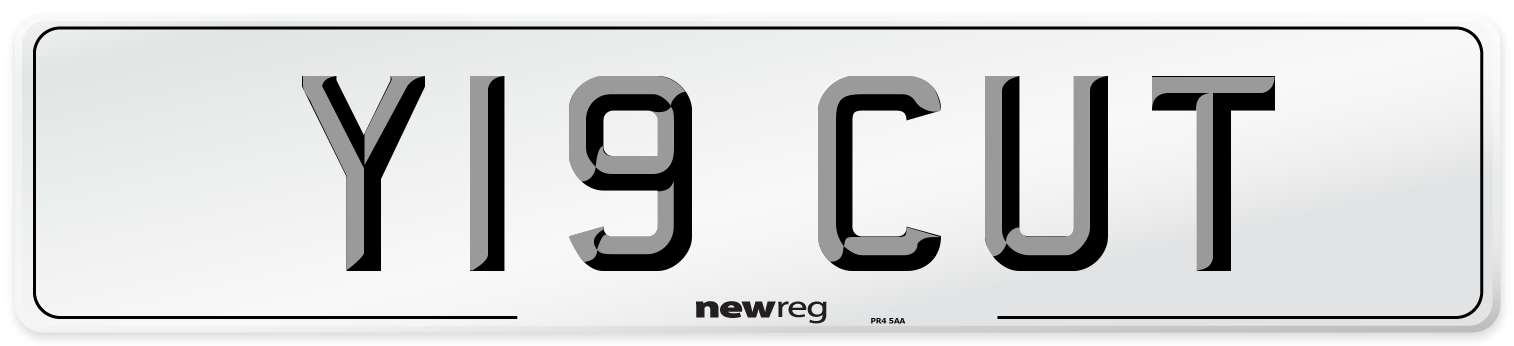 Y19 CUT Front Number Plate