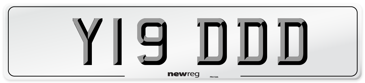Y19 DDD Front Number Plate