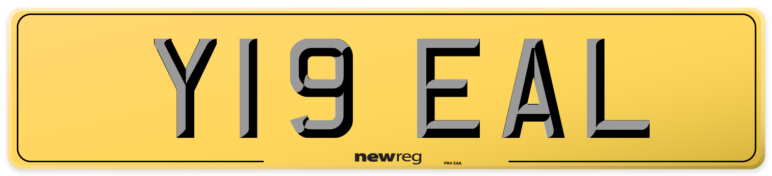 Y19 EAL Rear Number Plate