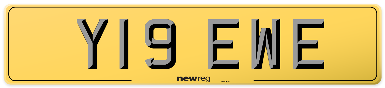 Y19 EWE Rear Number Plate