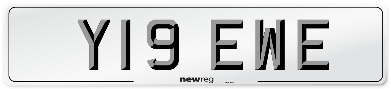 Y19 EWE Front Number Plate