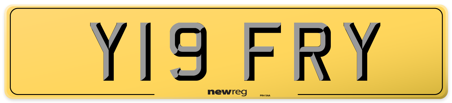 Y19 FRY Rear Number Plate