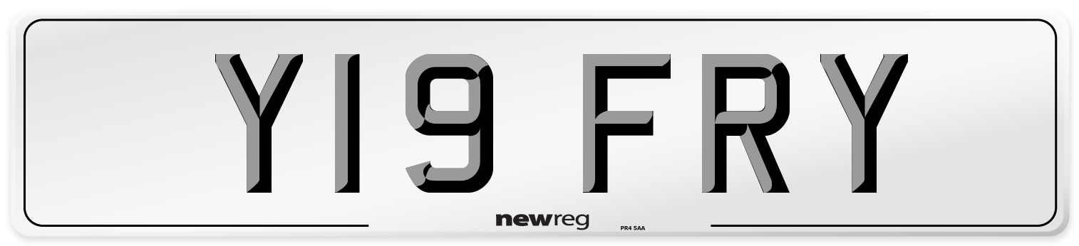 Y19 FRY Front Number Plate