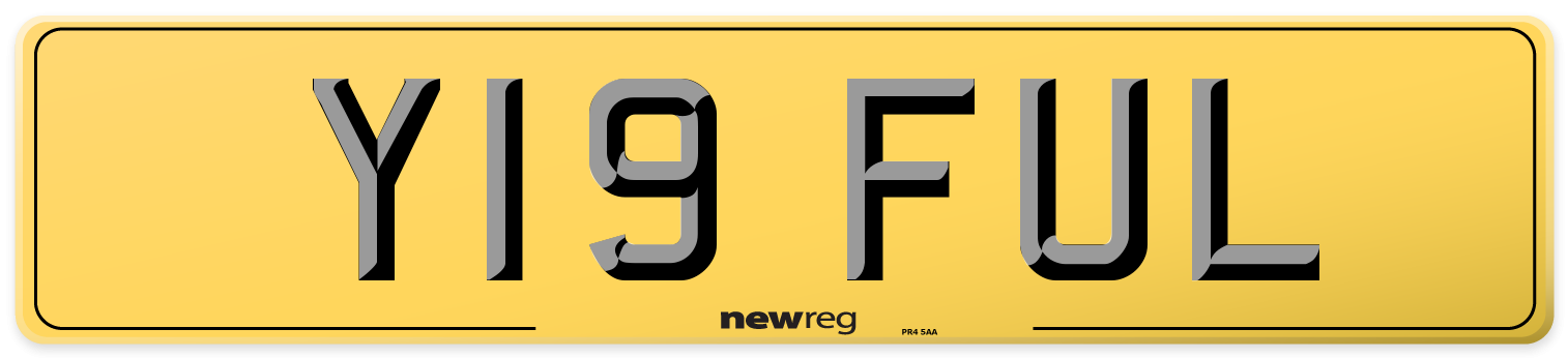 Y19 FUL Rear Number Plate