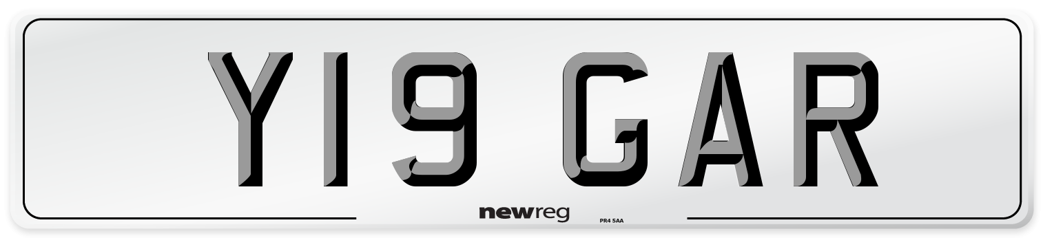 Y19 GAR Front Number Plate