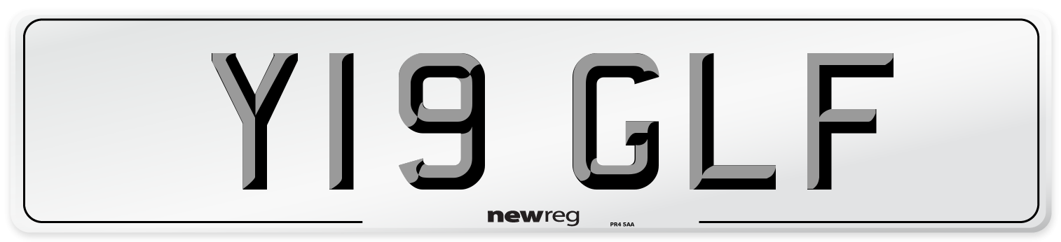 Y19 GLF Front Number Plate