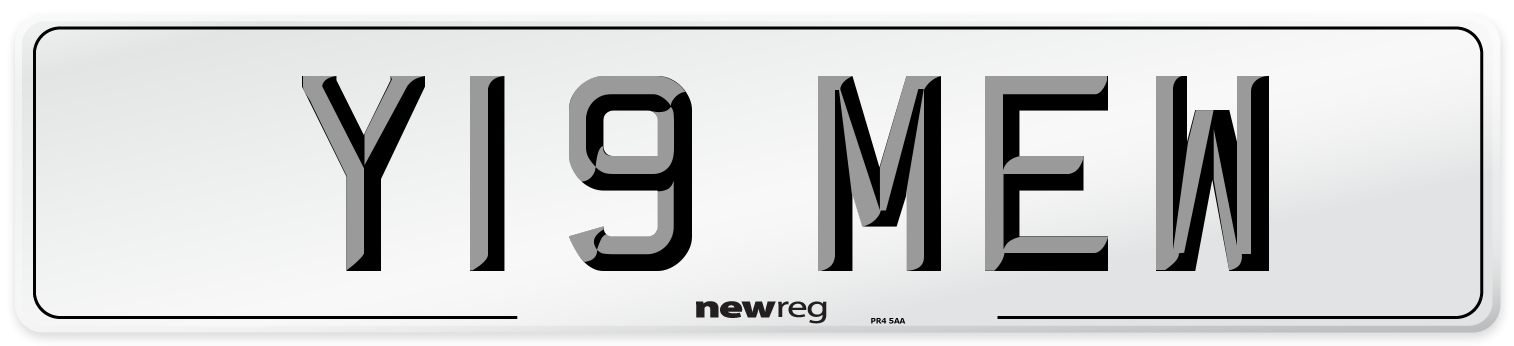 Y19 MEW Front Number Plate