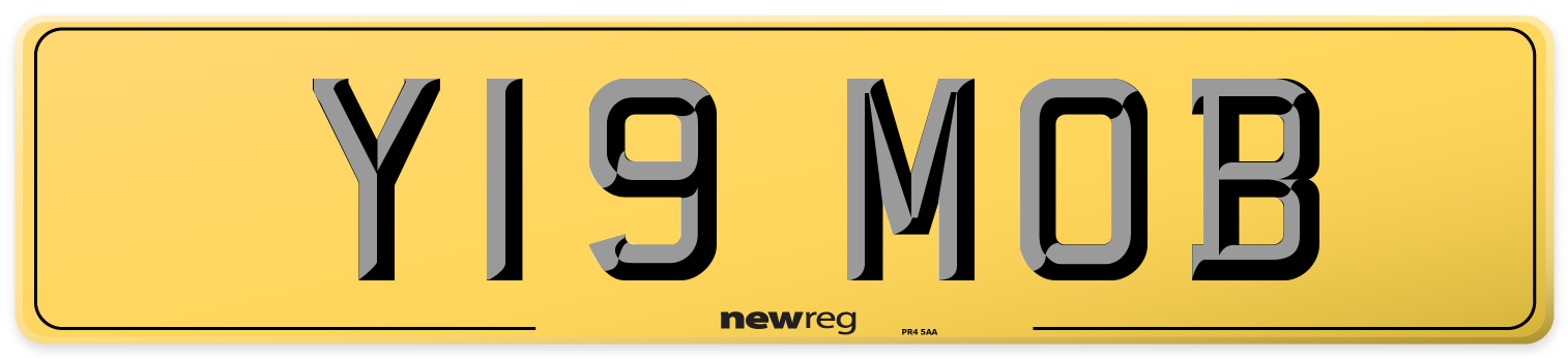Y19 MOB Rear Number Plate