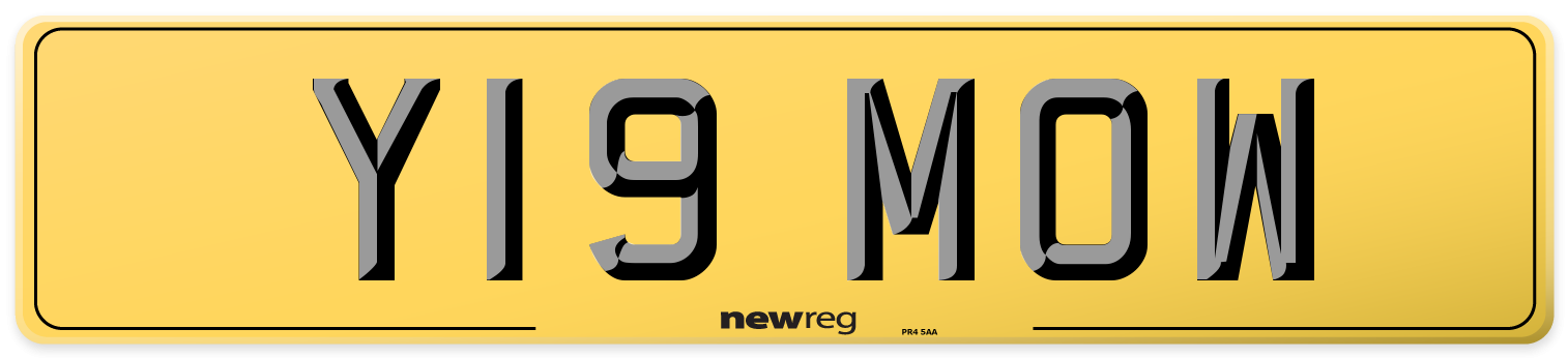Y19 MOW Rear Number Plate