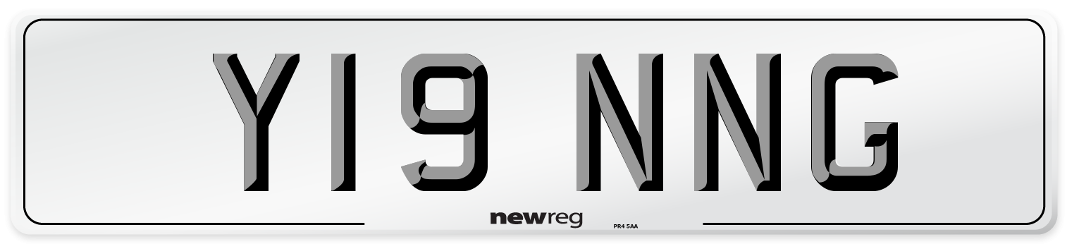 Y19 NNG Front Number Plate