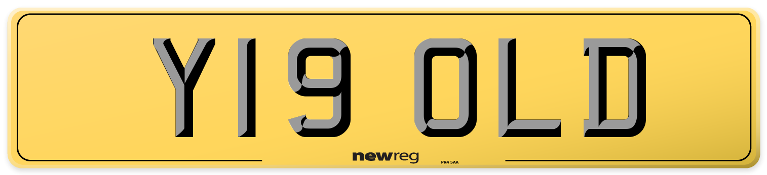 Y19 OLD Rear Number Plate