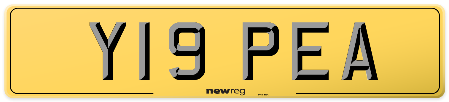 Y19 PEA Rear Number Plate