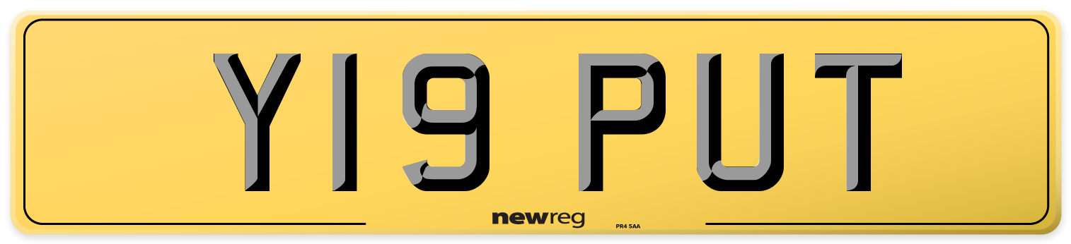 Y19 PUT Rear Number Plate