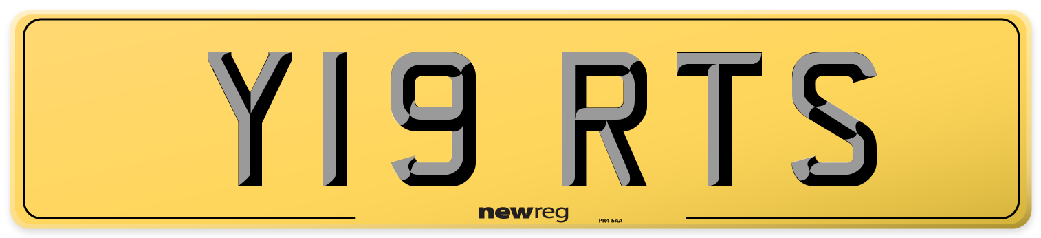 Y19 RTS Rear Number Plate