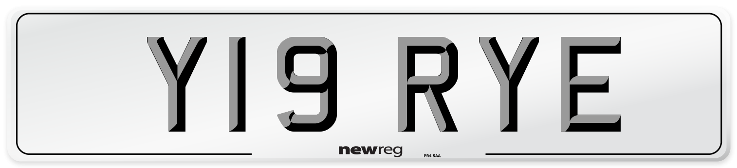 Y19 RYE Front Number Plate