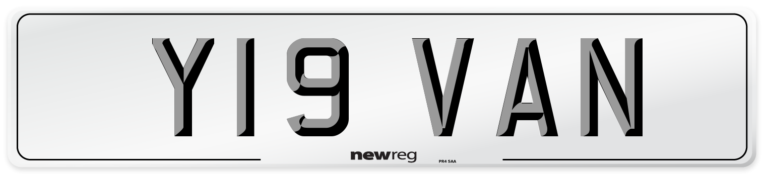 Y19 VAN Front Number Plate