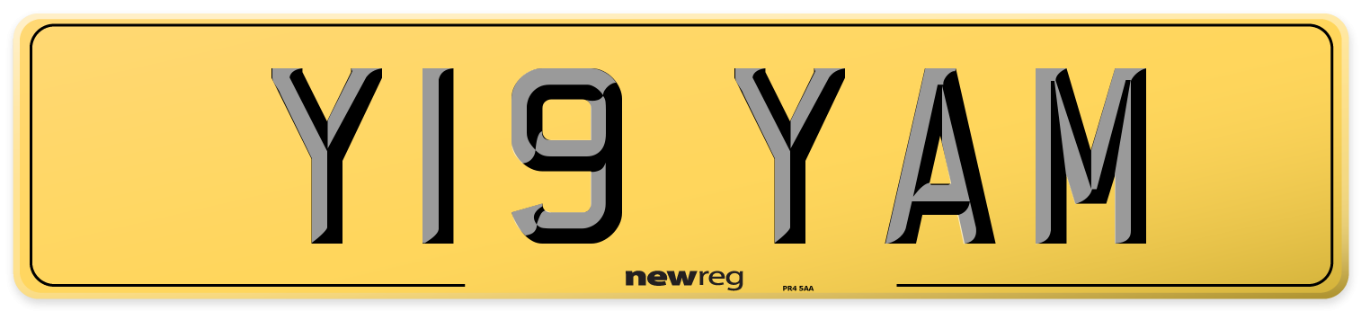 Y19 YAM Rear Number Plate