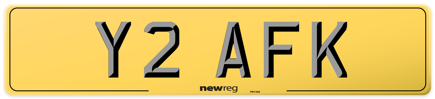 Y2 AFK Rear Number Plate