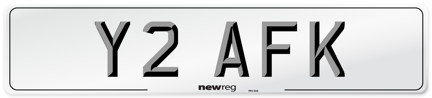 Y2 AFK Front Number Plate