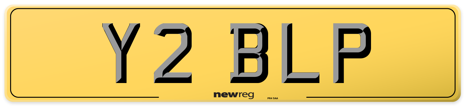 Y2 BLP Rear Number Plate