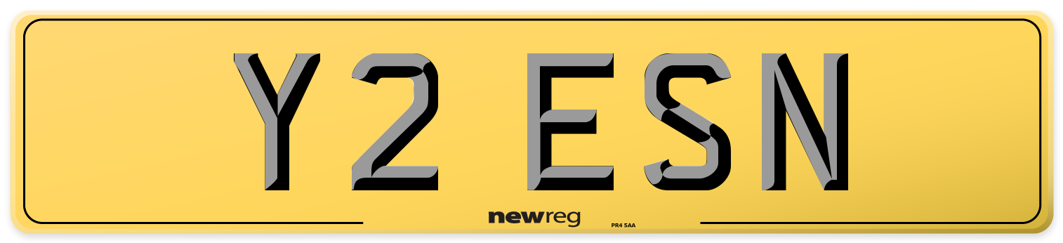 Y2 ESN Rear Number Plate