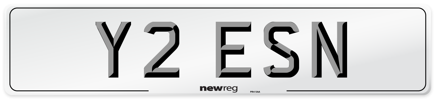 Y2 ESN Front Number Plate