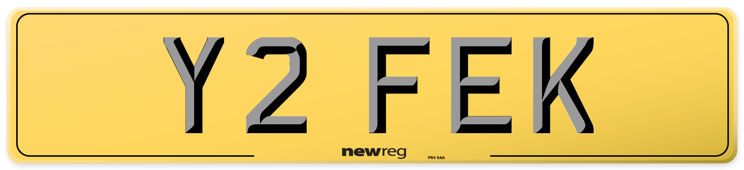 Y2 FEK Rear Number Plate