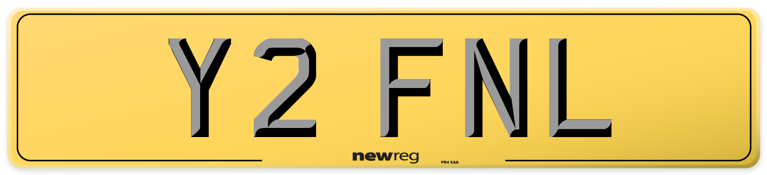 Y2 FNL Rear Number Plate