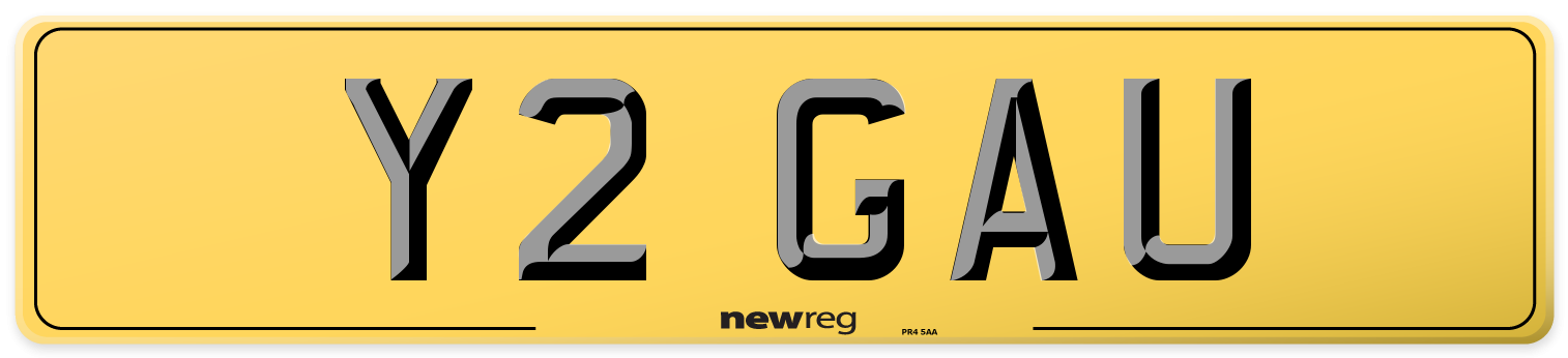 Y2 GAU Rear Number Plate