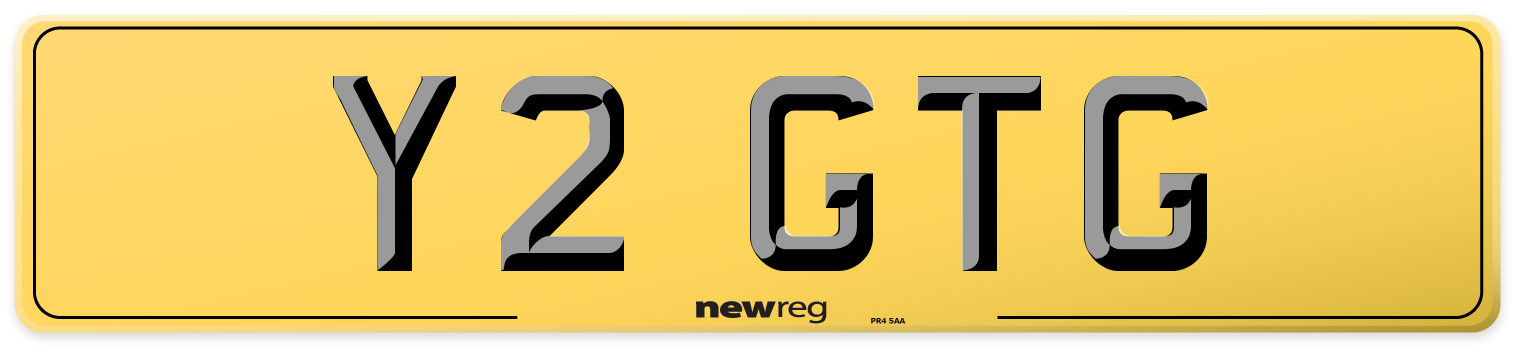 Y2 GTG Rear Number Plate