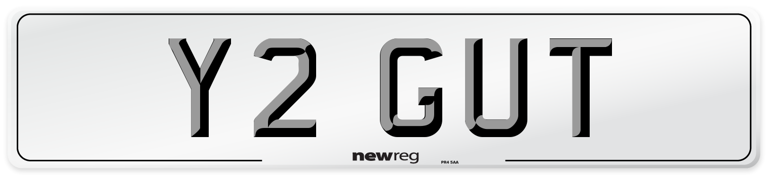 Y2 GUT Front Number Plate