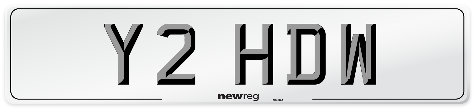 Y2 HDW Front Number Plate