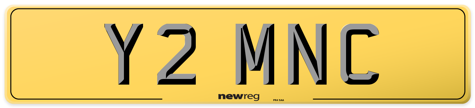 Y2 MNC Rear Number Plate