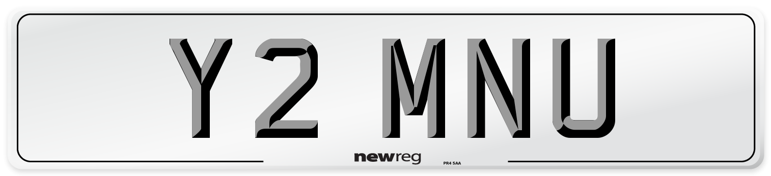 Y2 MNU Front Number Plate