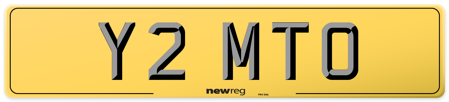 Y2 MTO Rear Number Plate