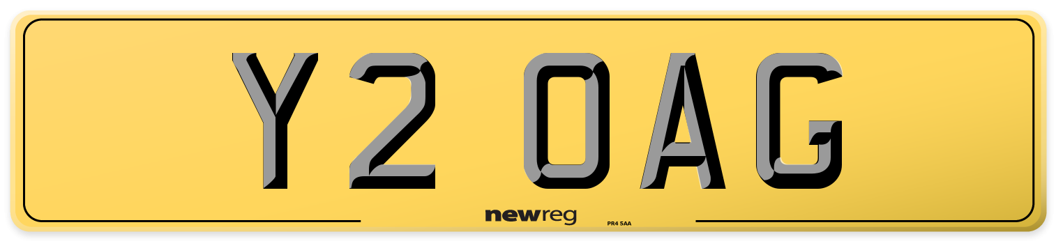 Y2 OAG Rear Number Plate