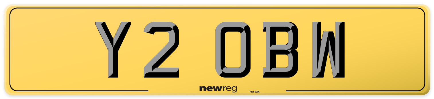 Y2 OBW Rear Number Plate
