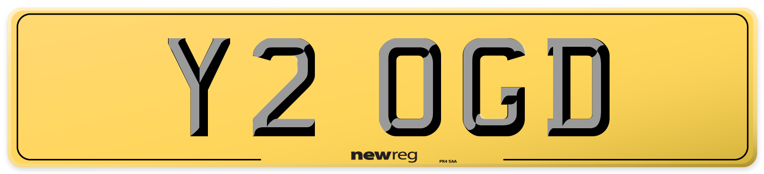 Y2 OGD Rear Number Plate