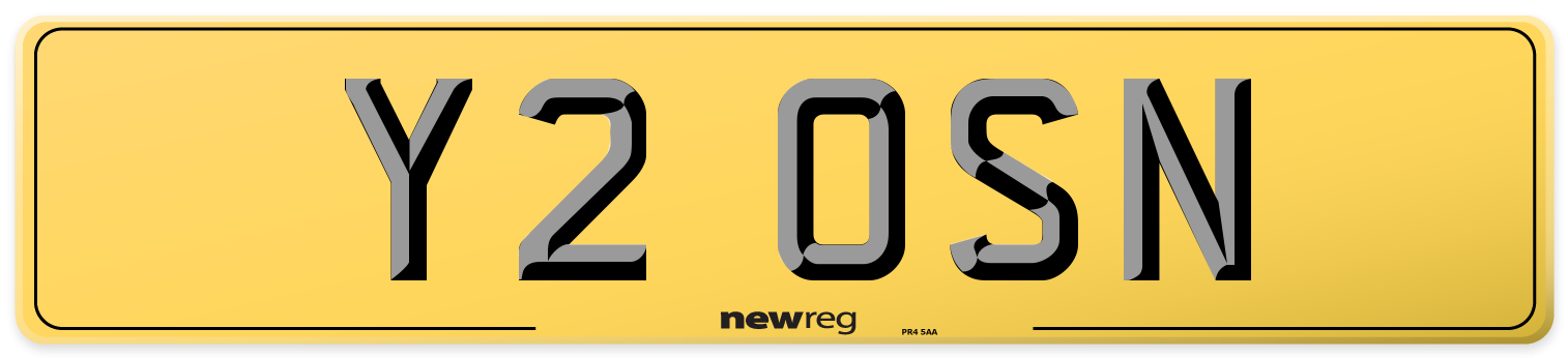 Y2 OSN Rear Number Plate
