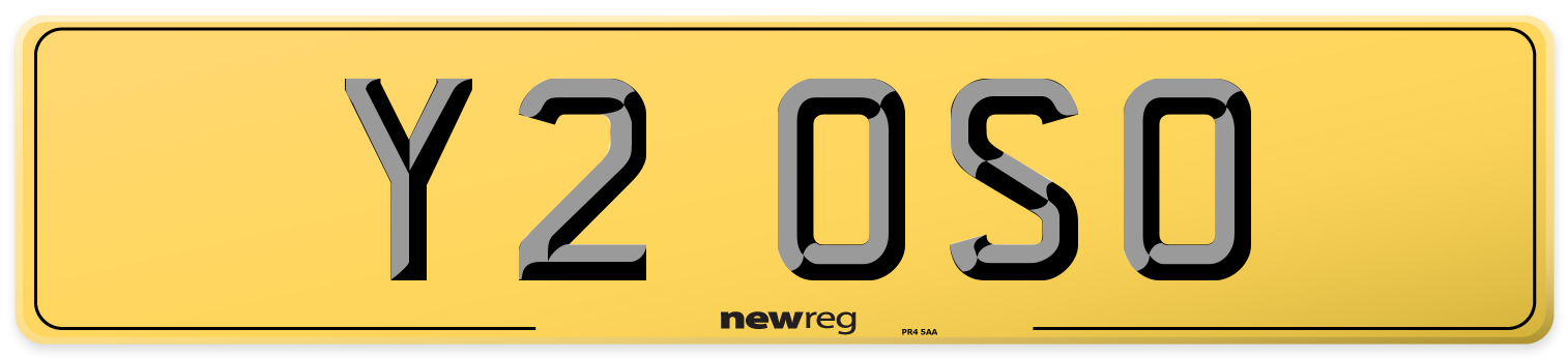 Y2 OSO Rear Number Plate