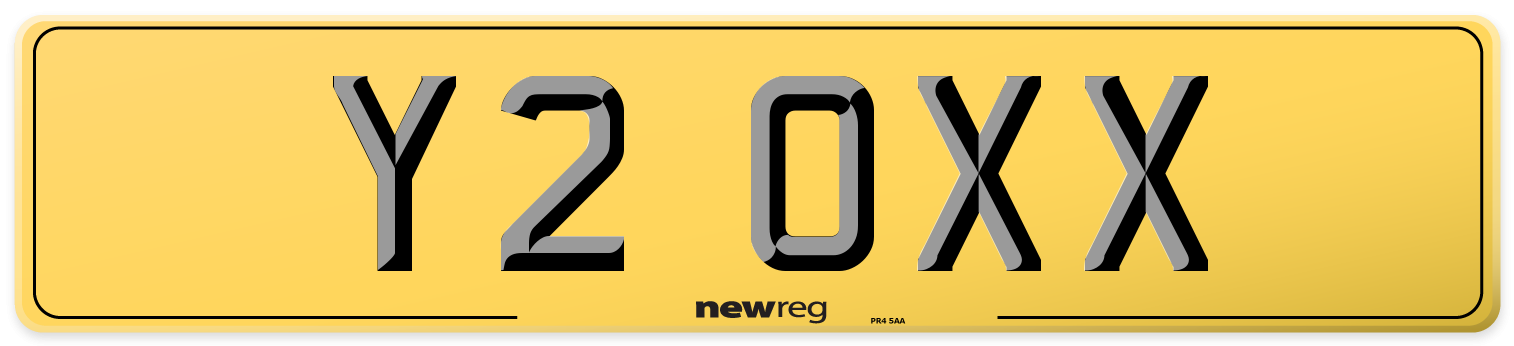 Y2 OXX Rear Number Plate