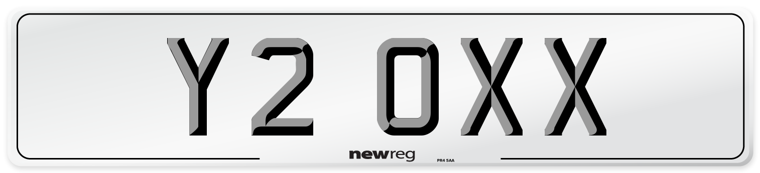 Y2 OXX Front Number Plate