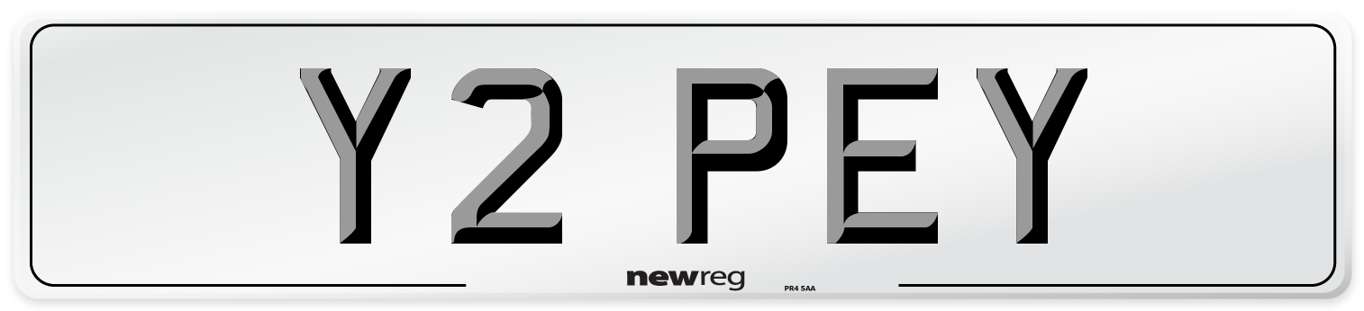 Y2 PEY Front Number Plate