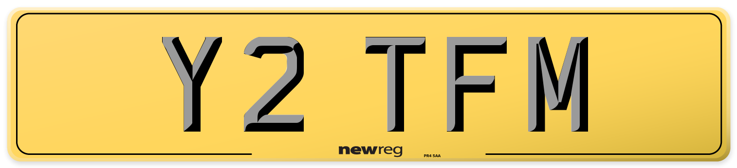 Y2 TFM Rear Number Plate